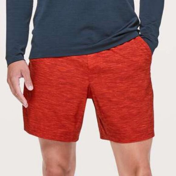 Lululemon Pace Breaker Short  7" Heather Allover Solar Orange Magma Size S - Picture 1 of 9